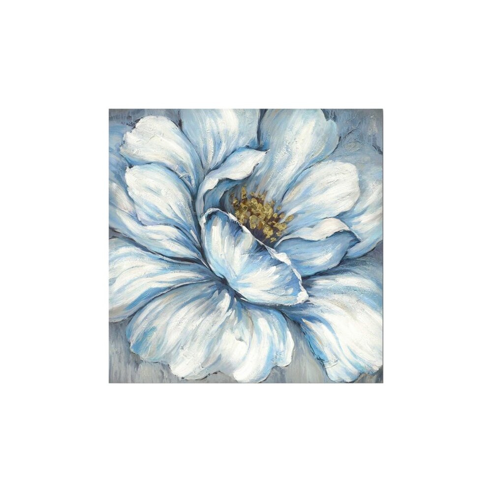 Artful Flower Blooms Unframed Canvas Wall Art 16" X 16"